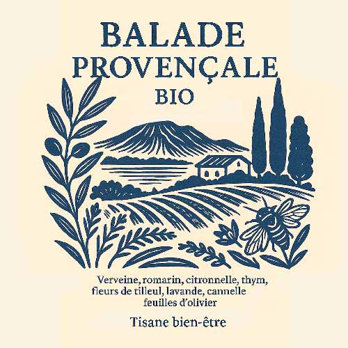 Balade provençale — tisane BIO romarin thym lavande en vrac, présentation plantes, sélection Goutte de Thé · Cofftea Paris 5