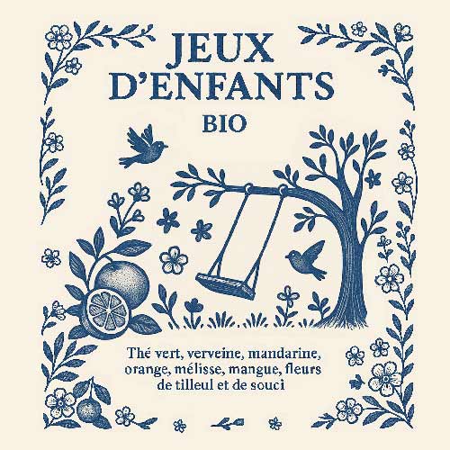 Jeux d'enfants — thé vert mandarine orange BIO en vrac, présentation branches, sélection Goutte de Thé · Cofftea Paris 5