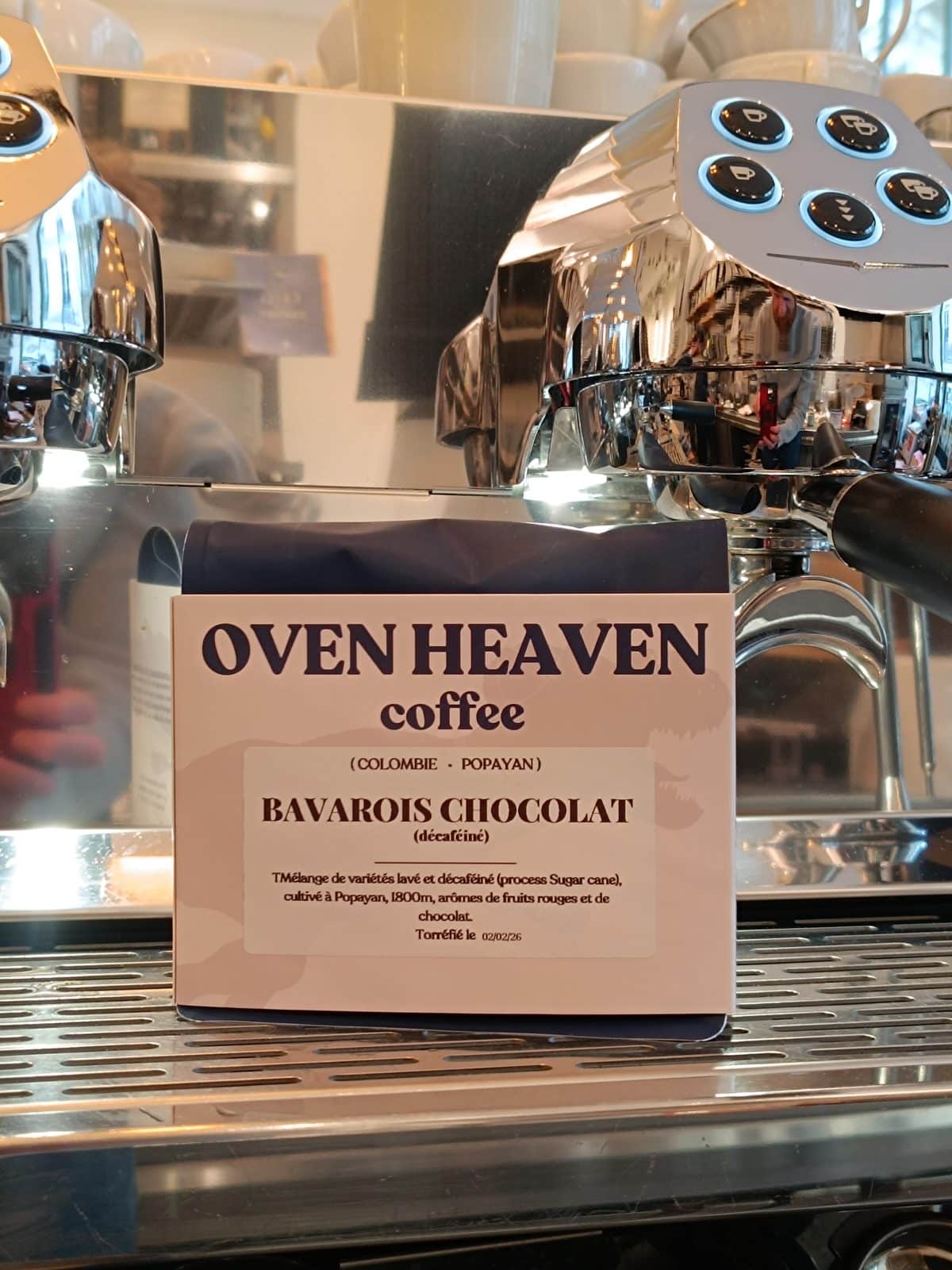 Cafe decafeine Oven Heaven Colombie Popayan sur la machine espresso du Cofftea