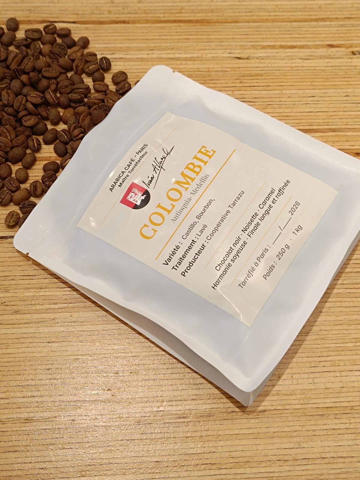 Café en grain de Colombie Medellín 250 g, torréfié pour Cofftea