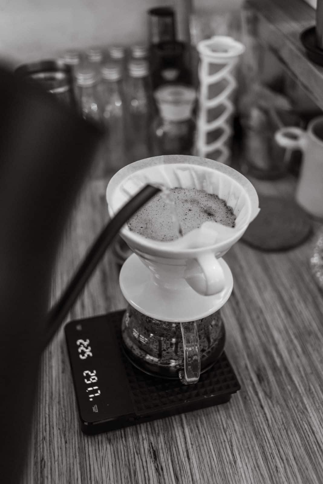 Extraction V60, bloom du café filtre, Cofftea Paris 5